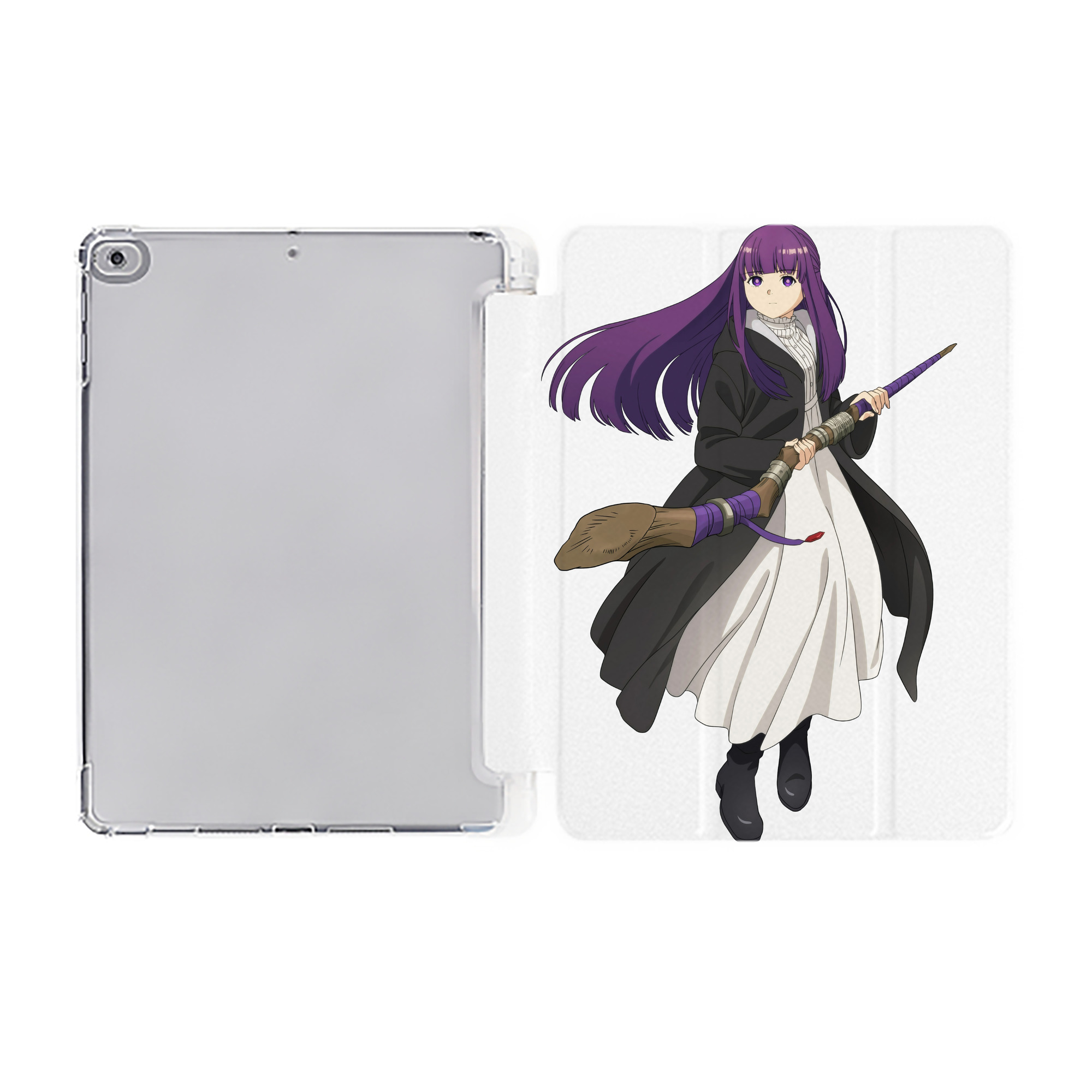 （画像用） 葬送のフリーレン Frieren IPad ケース ペン収納付き 三つ折りスタンド PUレザー×シリコン 対応機種9.5/10.5/10.9インチ